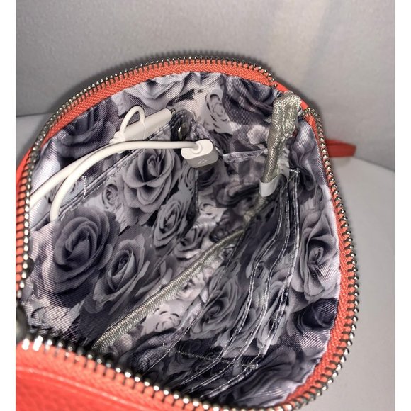 Adrienne Vittadini Charging Wallet Wristlet Pouch RFID Protection Coral Silver - Picture 8 of 11